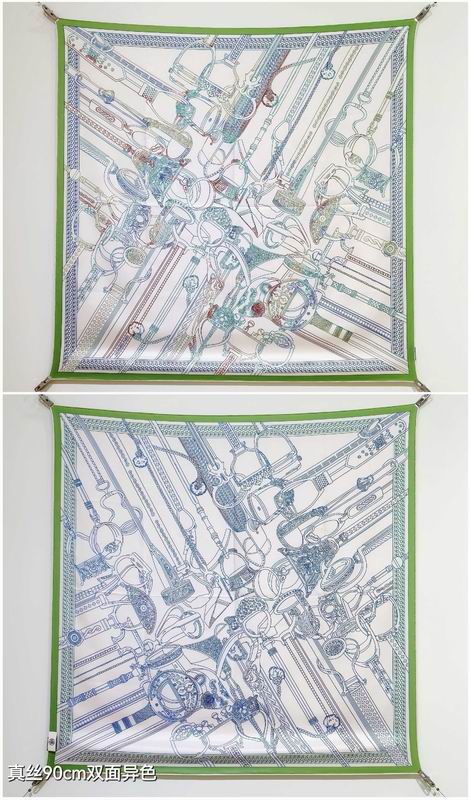 Hermes silk Scarf 90X90cm E04 (16)