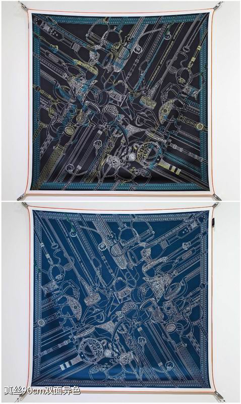 Hermes silk Scarf 90X90cm E04 (7)