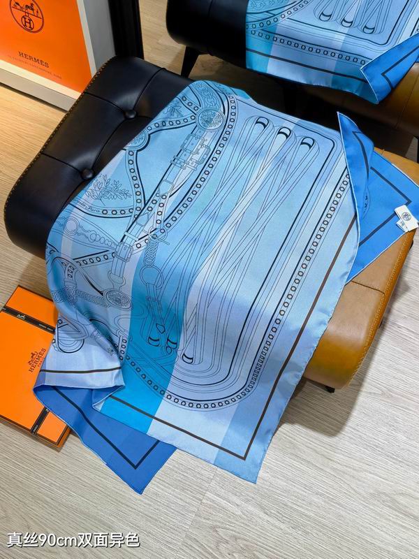 Hermes silk Scarf 90X90cm E06 (5)