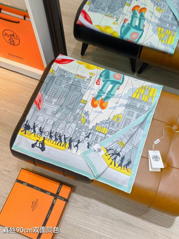 Hermes silk Scarf 90X90cm E07 (15)