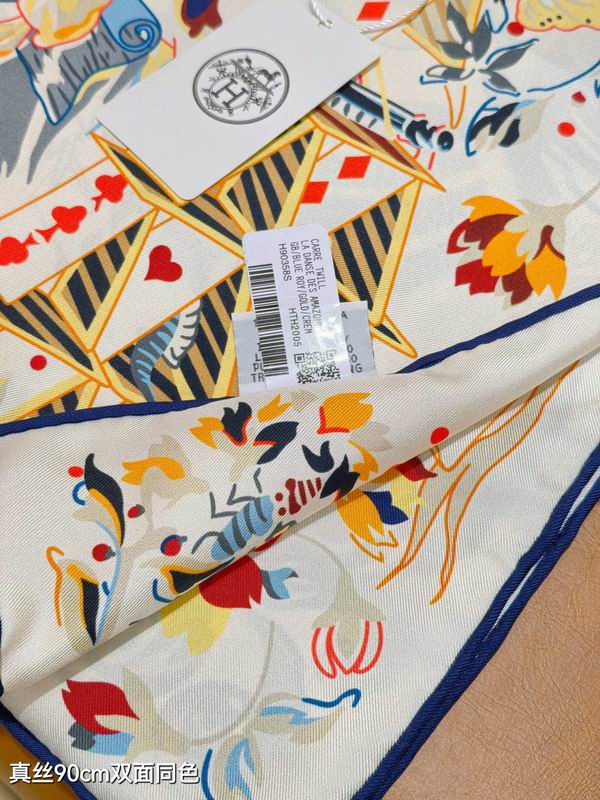 Hermes silk Scarf 90X90cm E07 (16)