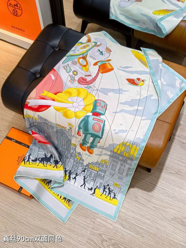 Hermes silk Scarf 90X90cm E07 (16)