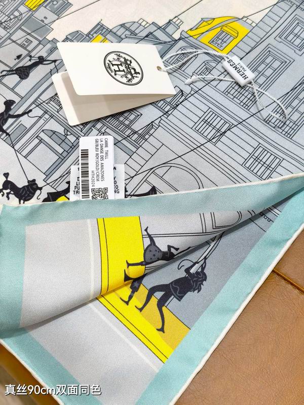 Hermes silk Scarf 90X90cm E07 (17)