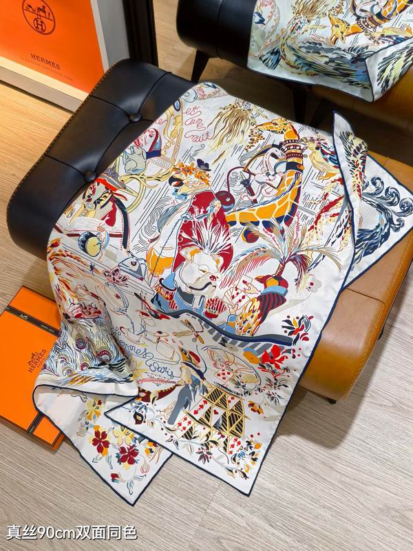 Hermes silk Scarf 90X90cm E07 (18)
