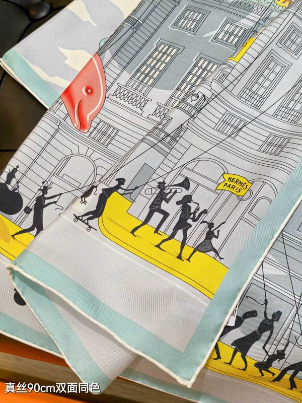 Hermes silk Scarf 90X90cm E07 (18)