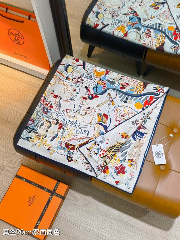 Hermes silk Scarf 90X90cm E07 (19)