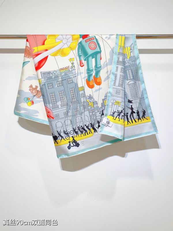 Hermes silk Scarf 90X90cm E07 (19)