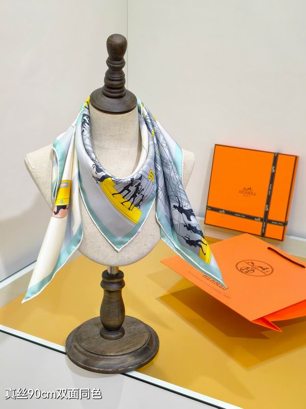 Hermes silk Scarf 90X90cm E07 (20)