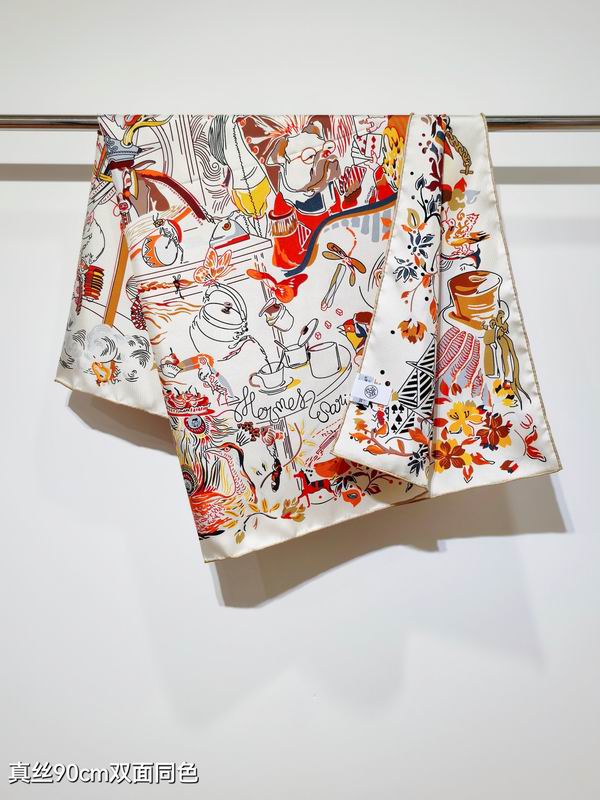 Hermes silk Scarf 90X90cm E07 (25)