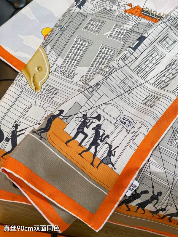 Hermes silk Scarf 90X90cm E07 (27)