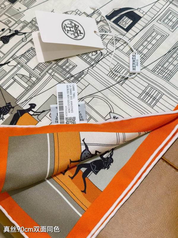 Hermes silk Scarf 90X90cm E07 (28)