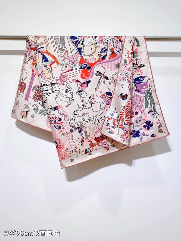 Hermes silk Scarf 90X90cm E07 (3)