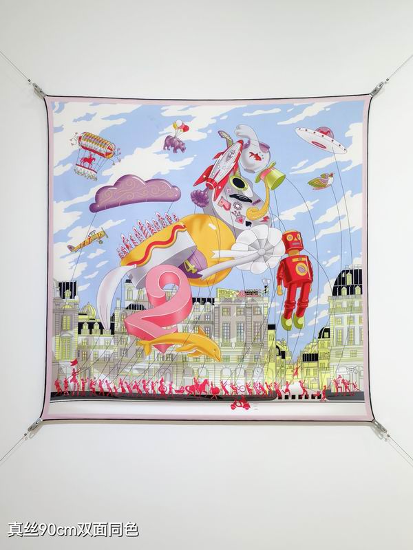 Hermes silk Scarf 90X90cm E07 (3)