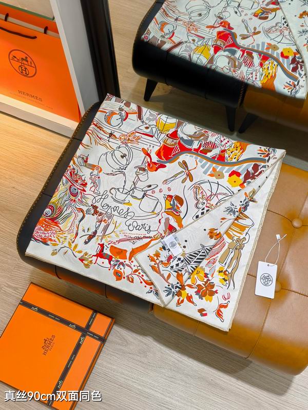 Hermes silk Scarf 90X90cm E07 (30)