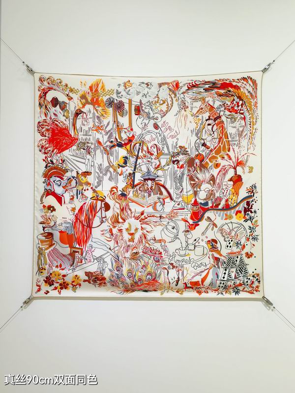 Hermes silk Scarf 90X90cm E07 (31)