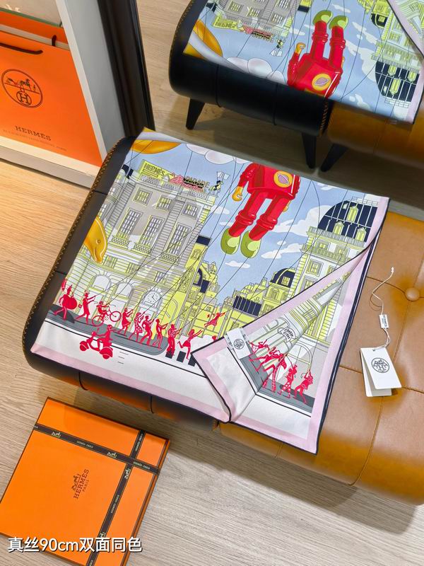Hermes silk Scarf 90X90cm E07 (4)