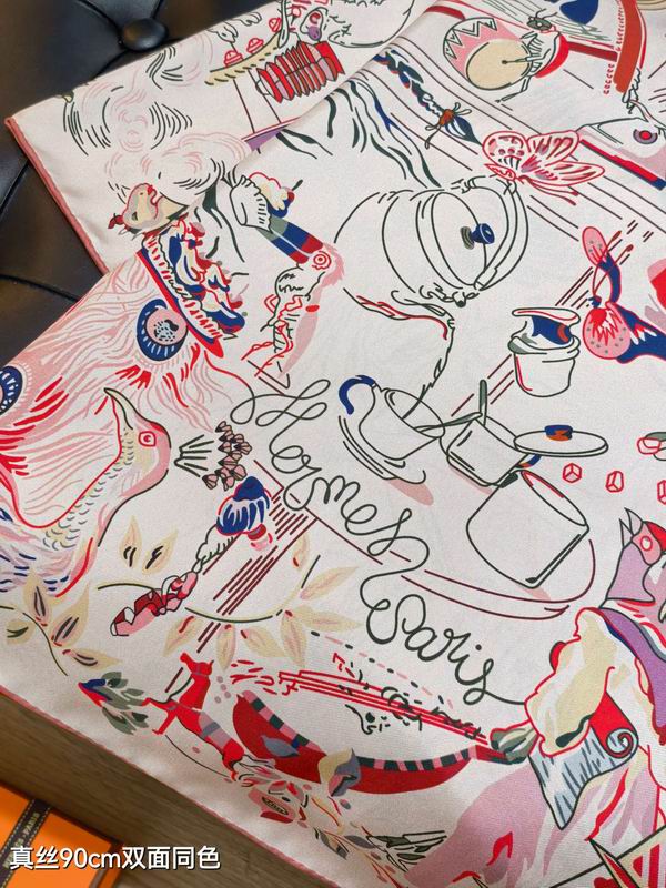 Hermes silk Scarf 90X90cm E07 (5)