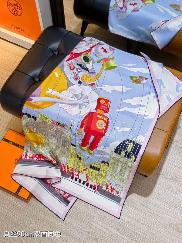 Hermes silk Scarf 90X90cm E07 (5)