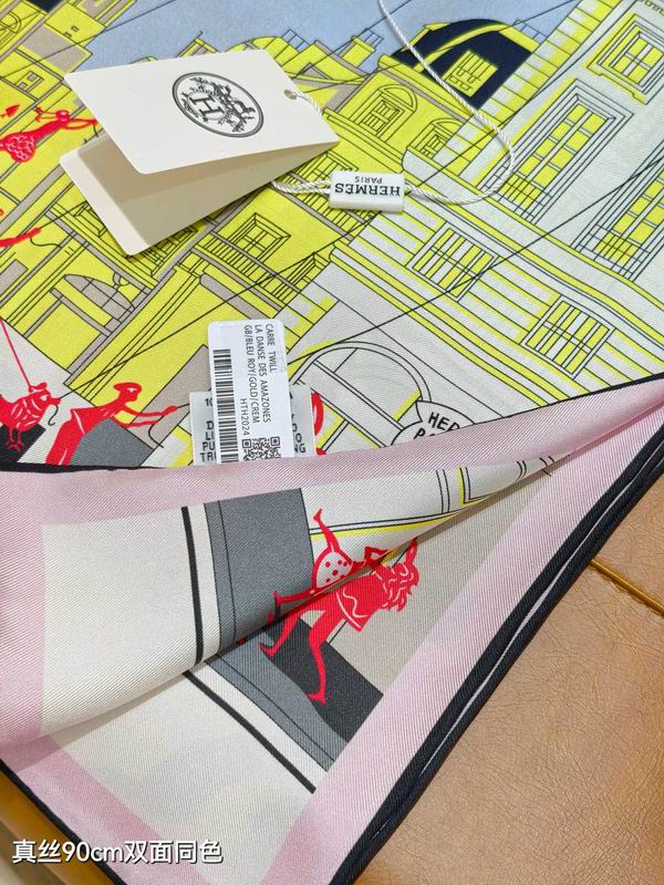 Hermes silk Scarf 90X90cm E07 (7)