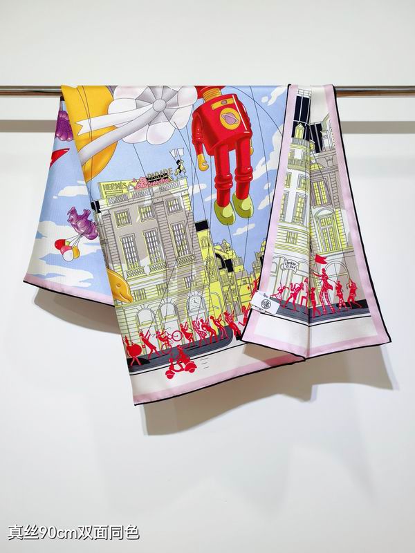Hermes silk Scarf 90X90cm E07 (8)