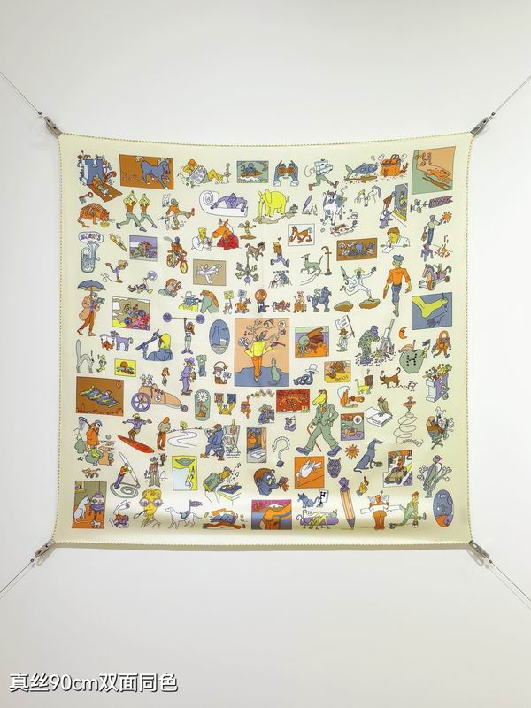 Hermes silk Scarf 90X90cm E08 (13)