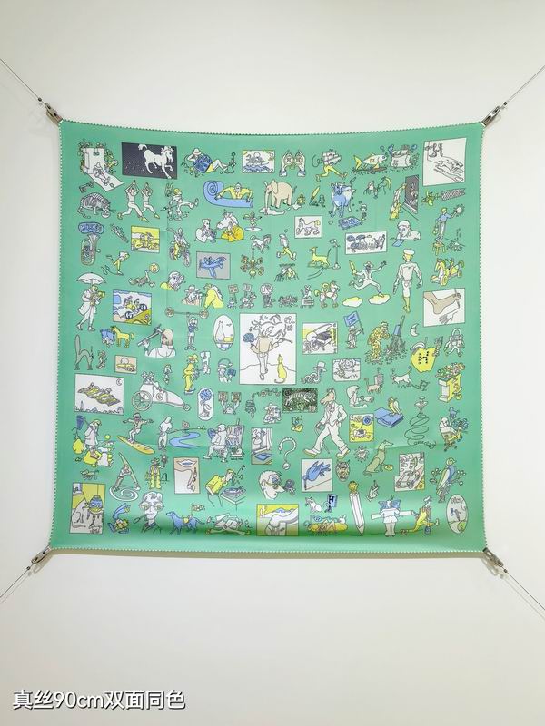 Hermes silk Scarf 90X90cm E08 (2)