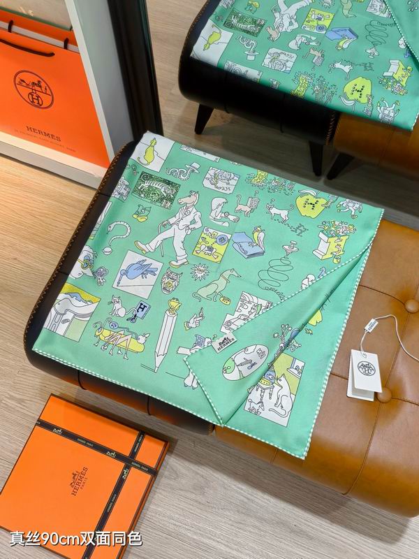 Hermes silk Scarf 90X90cm E08 (3)
