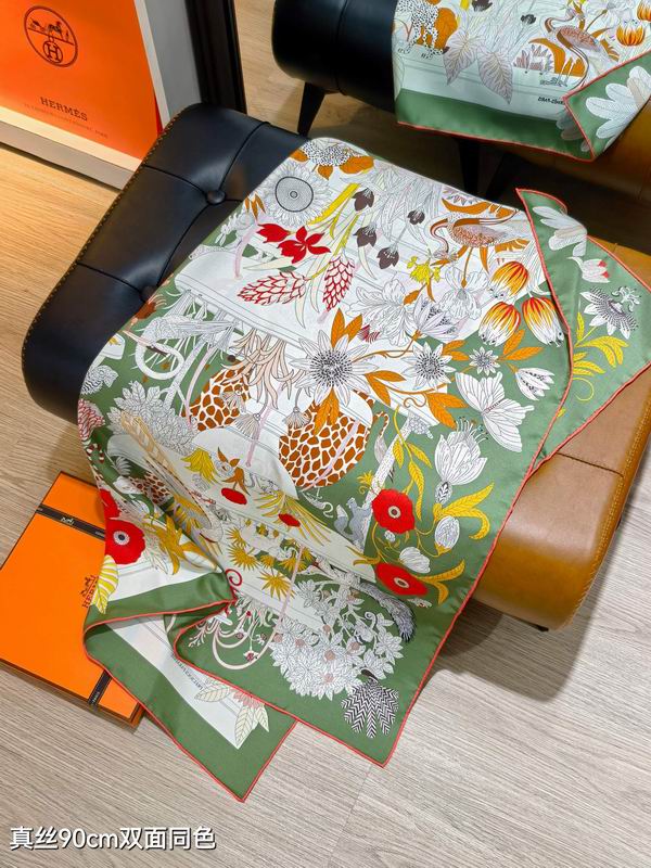 Hermes silk Scarf 90X90cm E08 (5)