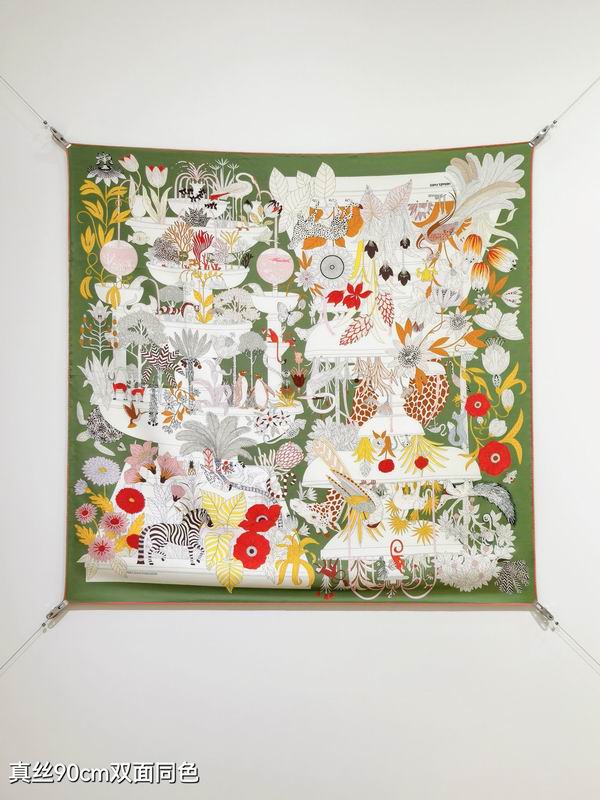 Hermes silk Scarf 90X90cm E08 (7)
