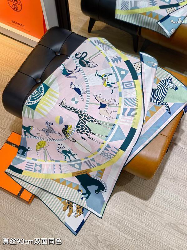 Hermes silk Scarf 90X90cm E09 (16)