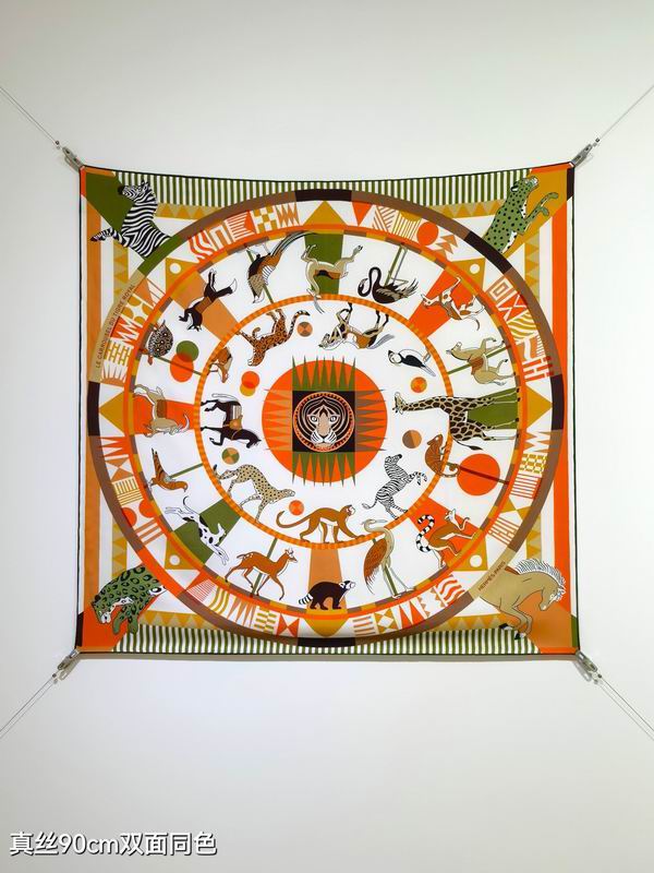 Hermes silk Scarf 90X90cm E09 (28)