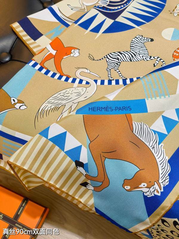 Hermes silk Scarf 90X90cm E09 (35)