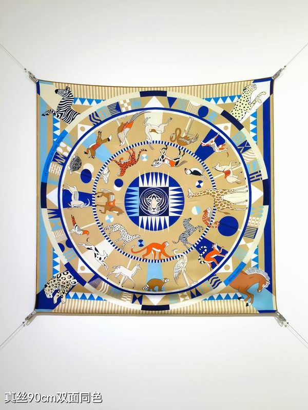 Hermes silk Scarf 90X90cm E09 (38)