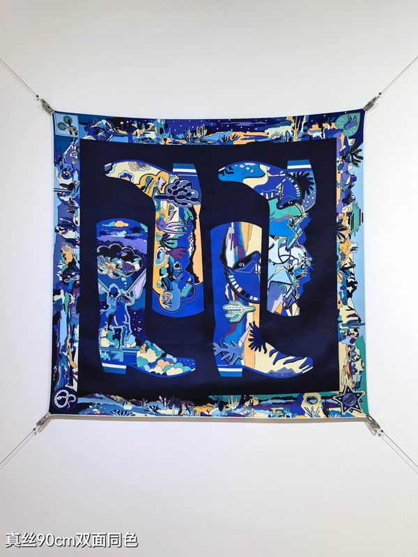 Hermes silk Scarf 90X90cm E12 (13)
