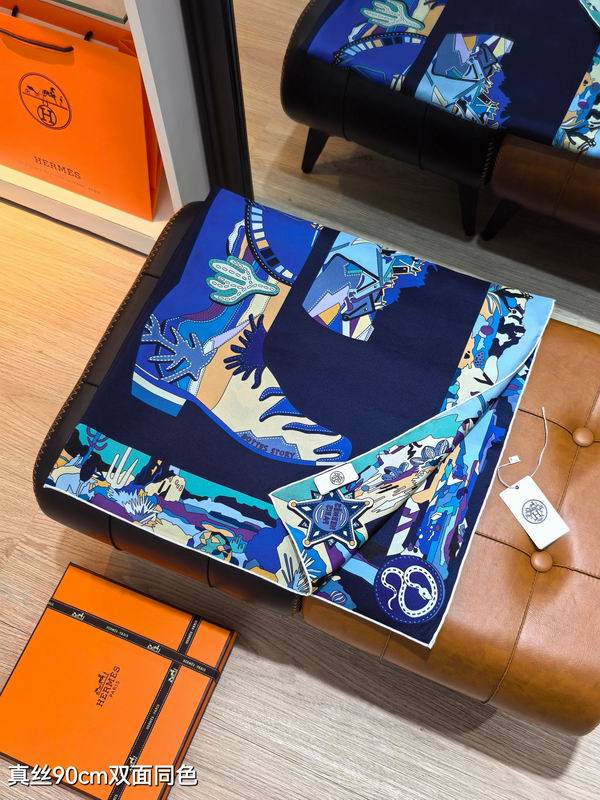 Hermes silk Scarf 90X90cm E12 (14)