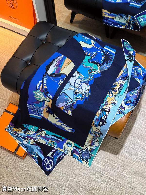 Hermes silk Scarf 90X90cm E12 (15)