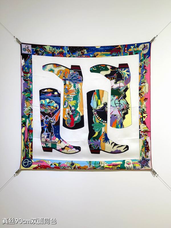 Hermes silk Scarf 90X90cm E12 (23)