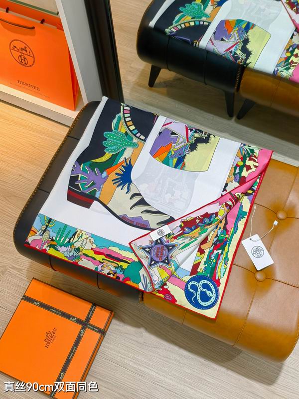 Hermes silk Scarf 90X90cm E12 (24)