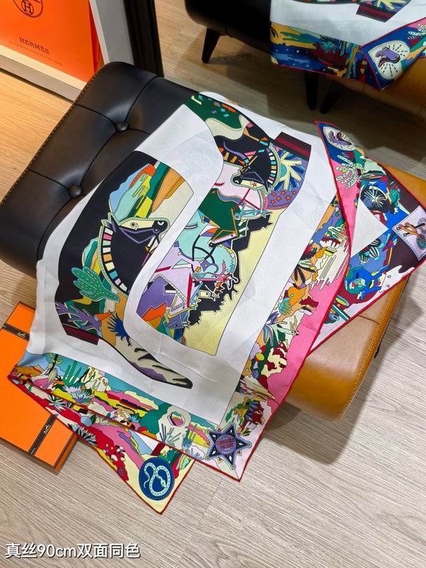 Hermes silk Scarf 90X90cm E12 (25)