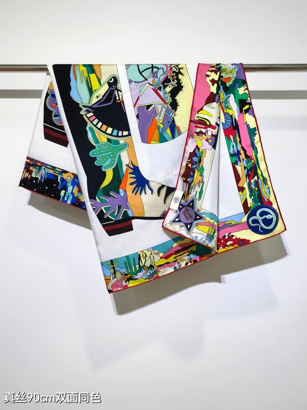 Hermes silk Scarf 90X90cm E12 (28)