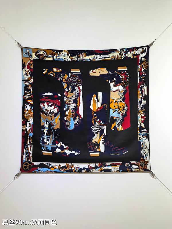Hermes silk Scarf 90X90cm E12 (3)