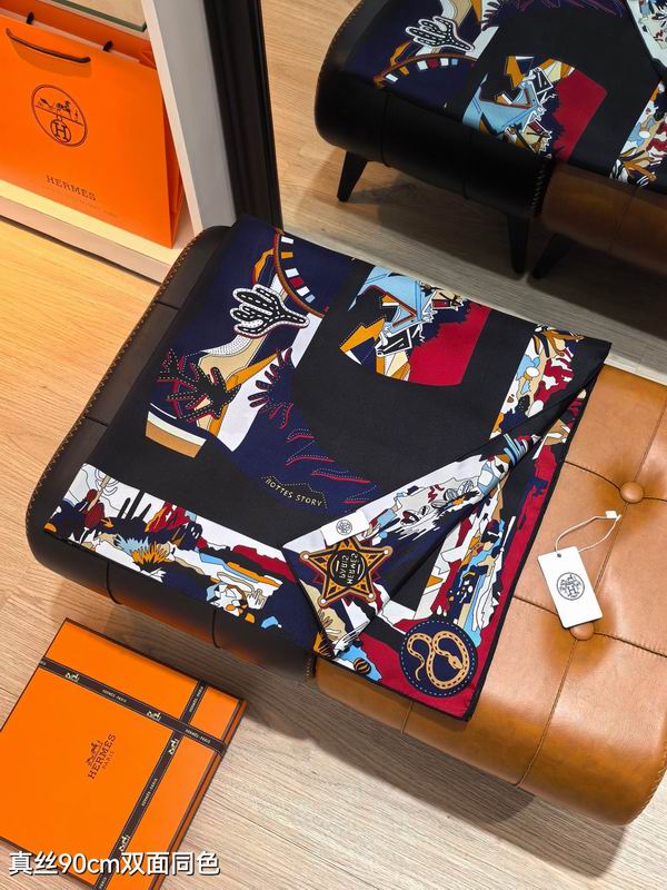 Hermes silk Scarf 90X90cm E12 (4)