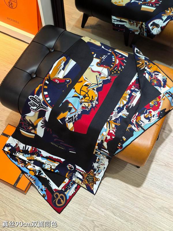 Hermes silk Scarf 90X90cm E12 (5)