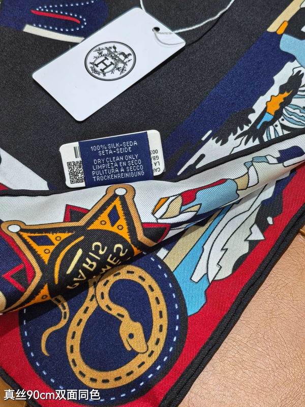 Hermes silk Scarf 90X90cm E12 (7)