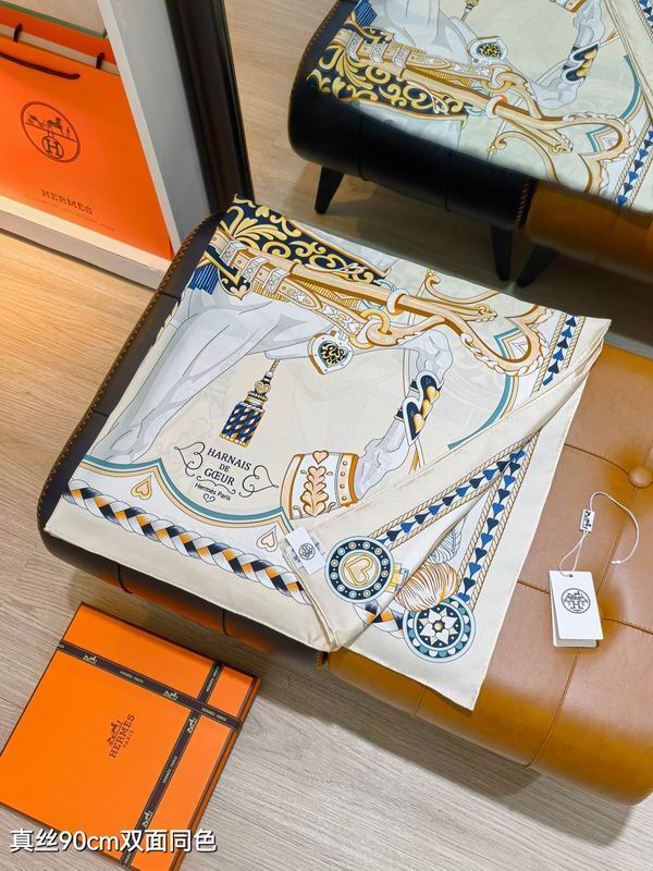 Hermes silk Scarf 90X90cm E14 (17)