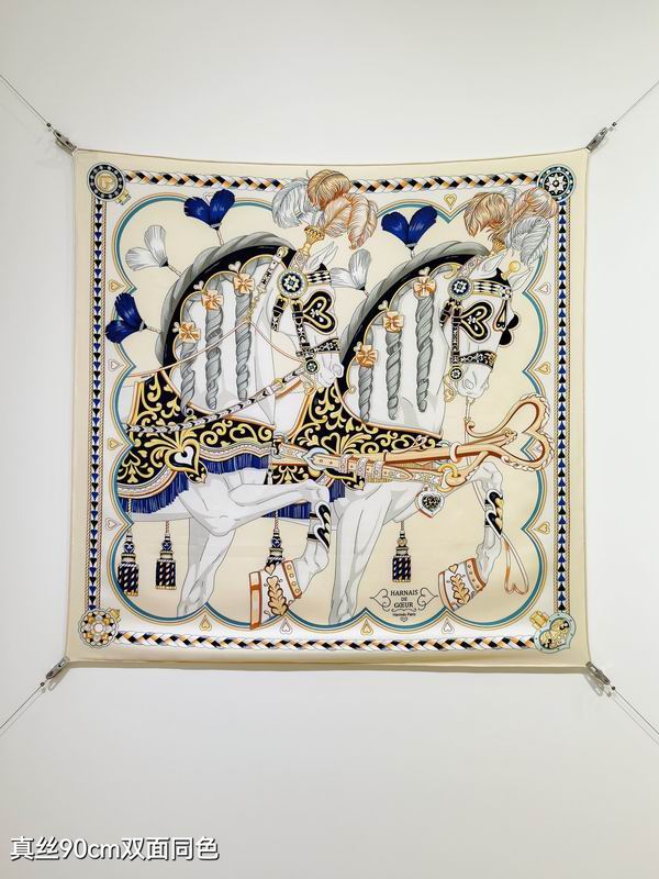 Hermes silk Scarf 90X90cm E14 (18)