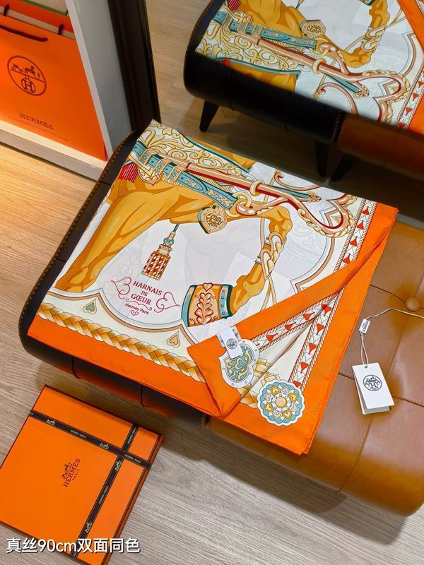 Hermes silk Scarf 90X90cm E14 (27)