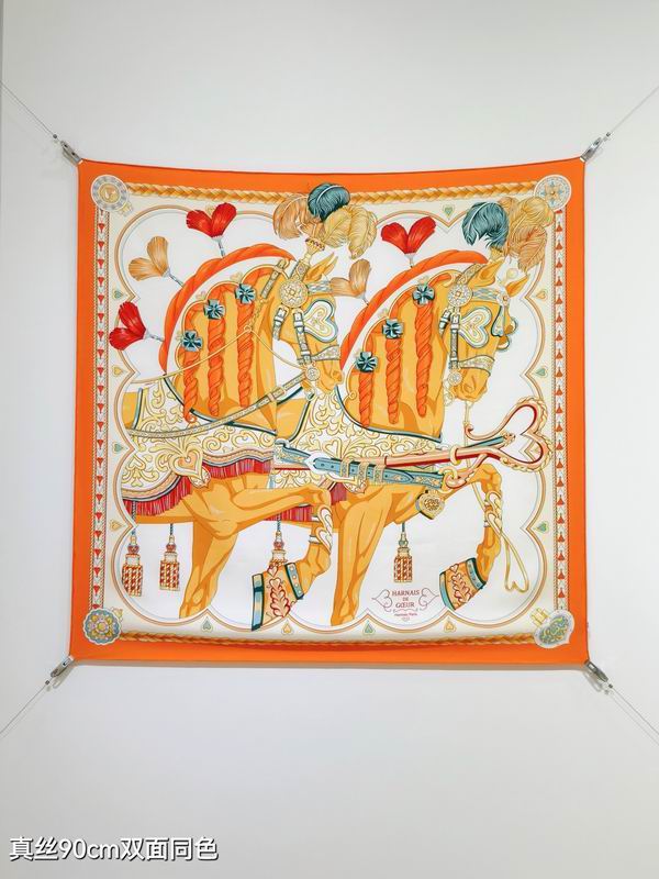 Hermes silk Scarf 90X90cm E14 (28)