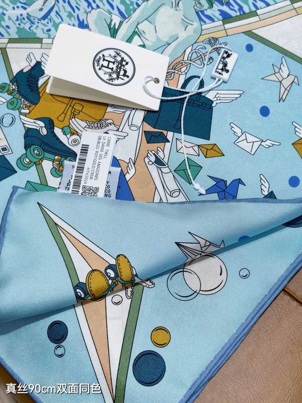 Hermes silk Scarf 90X90cm E15 (13)