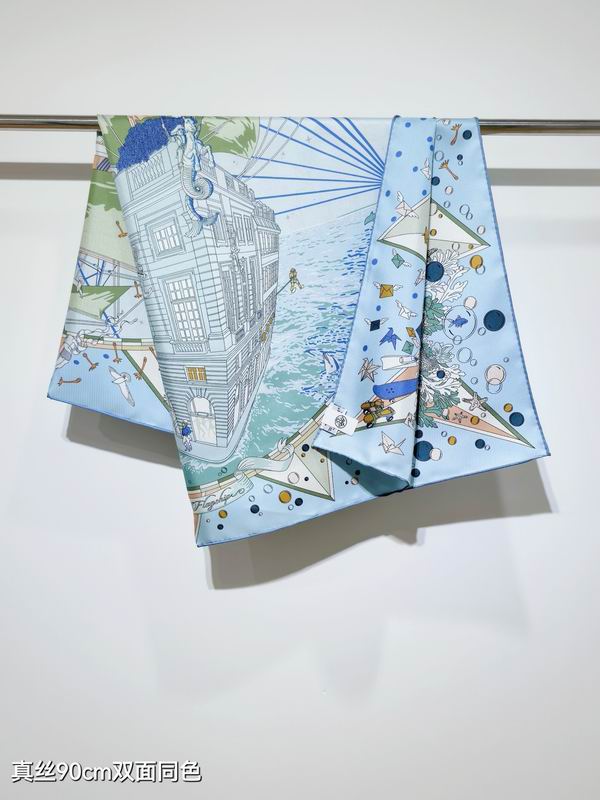 Hermes silk Scarf 90X90cm E15 (14)